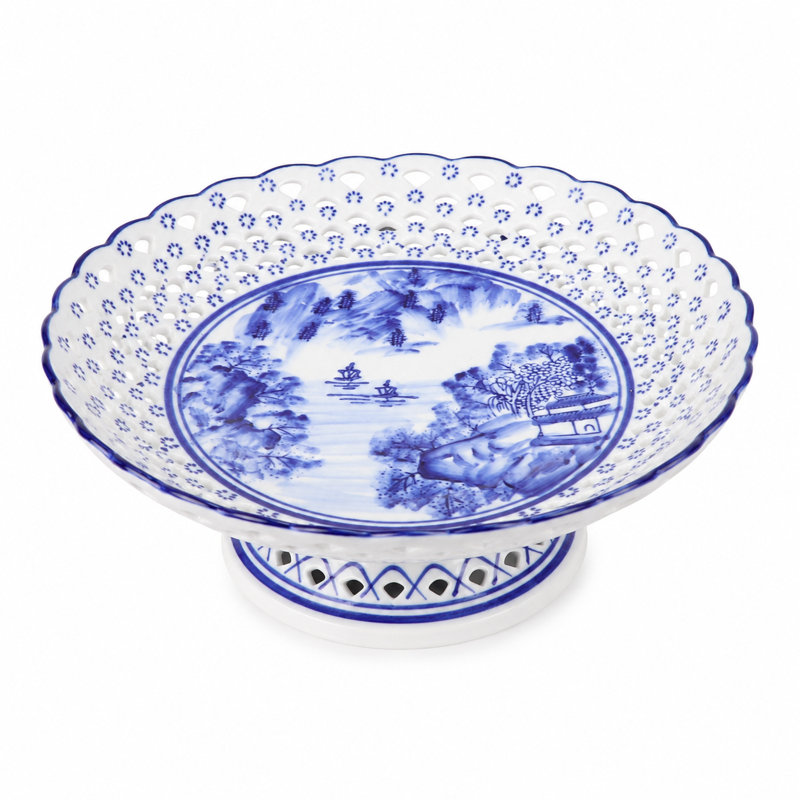 Pierced Footed Dish, Large, 12" H x 12" W x 4.5" D