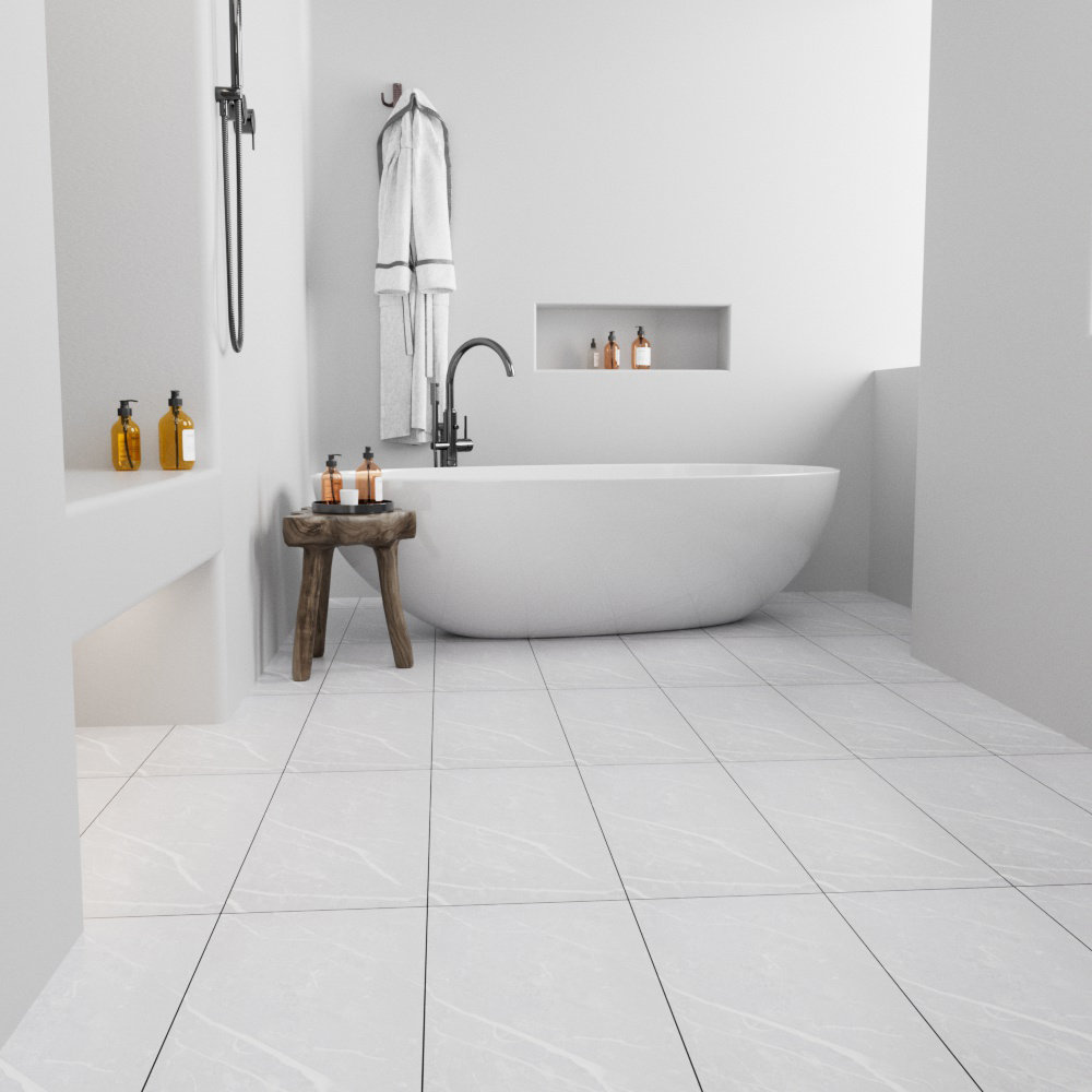 30 x 60cm Set of 28 Stone-effect Self-adhesive PVC Flooring