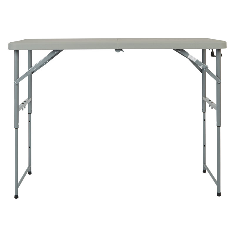 Light Gray Adjustable Height Foldable Resin Console Table
