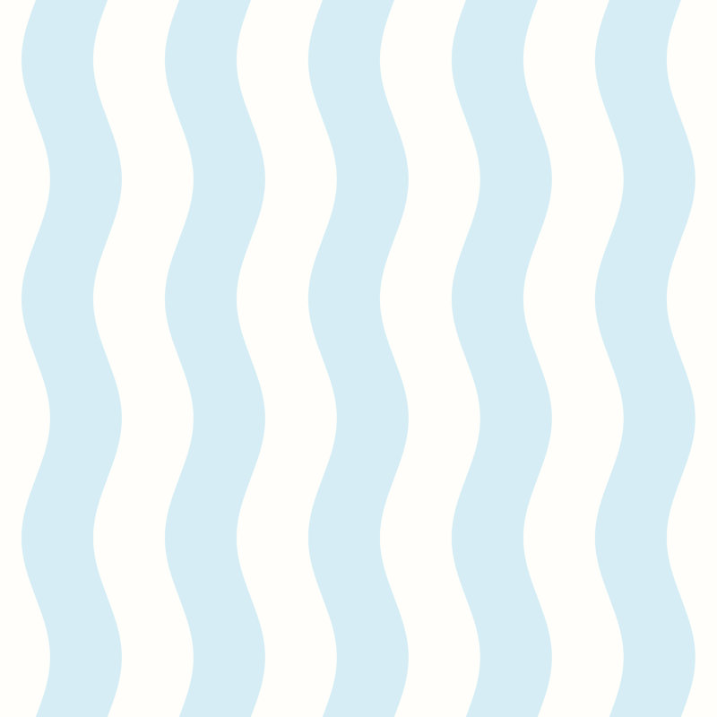 Wavey Stripe - Sky Blue & White