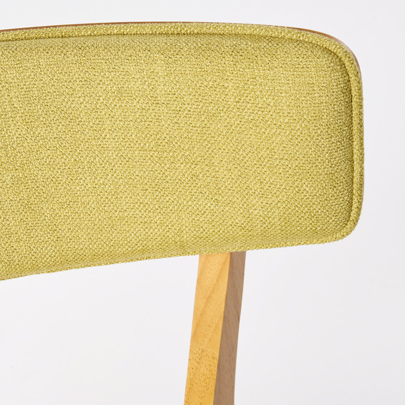 Chaises de salle à manger rembourrées avec dossier courbé et pieds en bois d'hévéa Putnam , Thé vert / chêne, 2