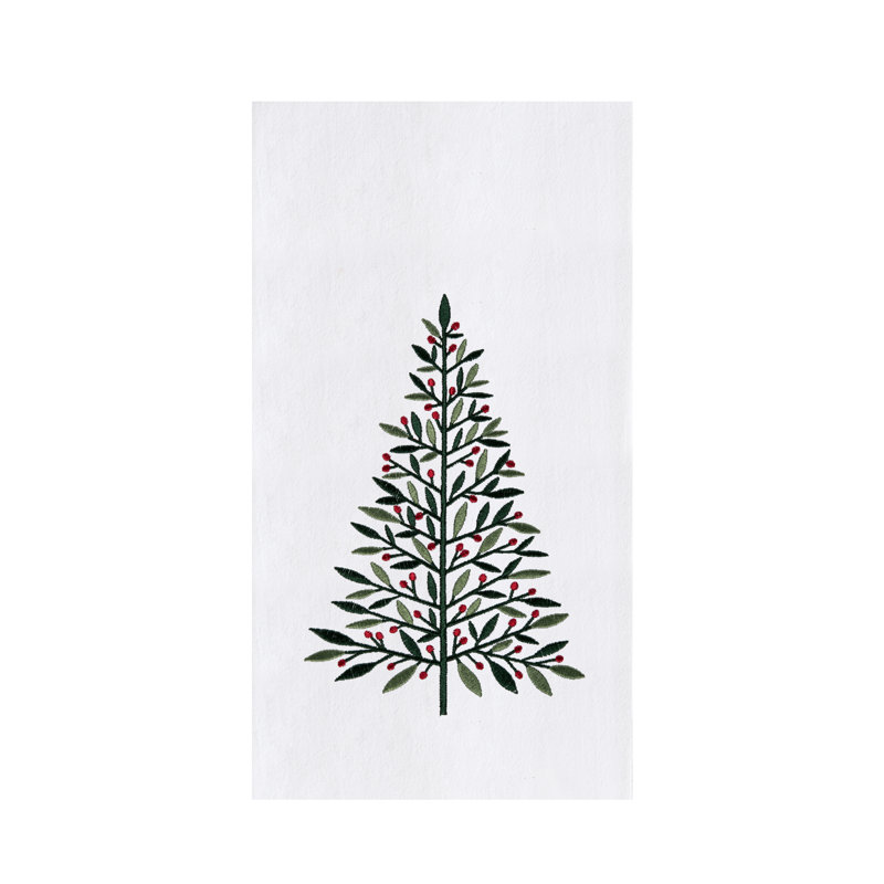 Serviette de Noël brodée Berry Tree Botanical