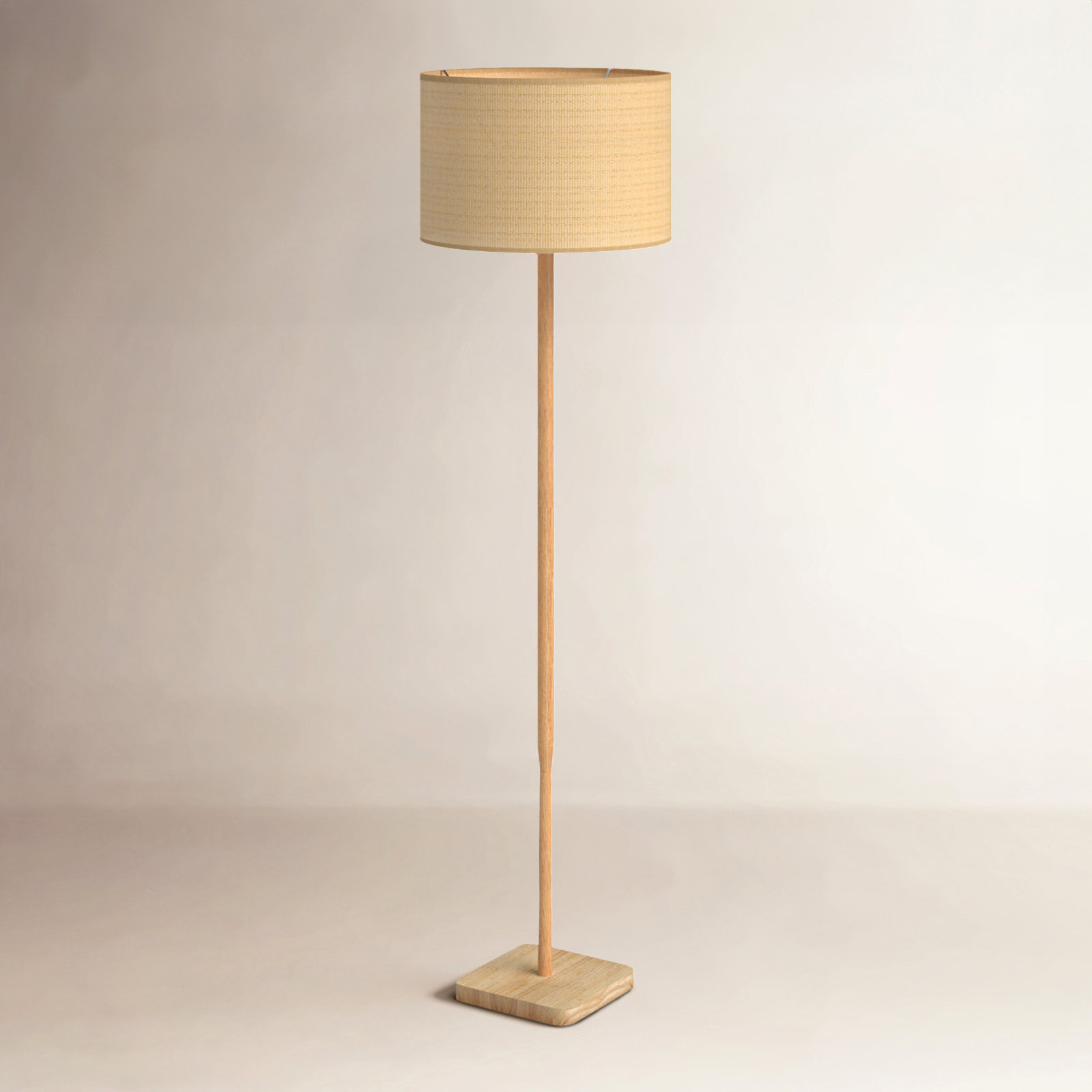 Phipps 58 " Dimmable Floor Lamp, Natural Woven/Beige Trim, Natural