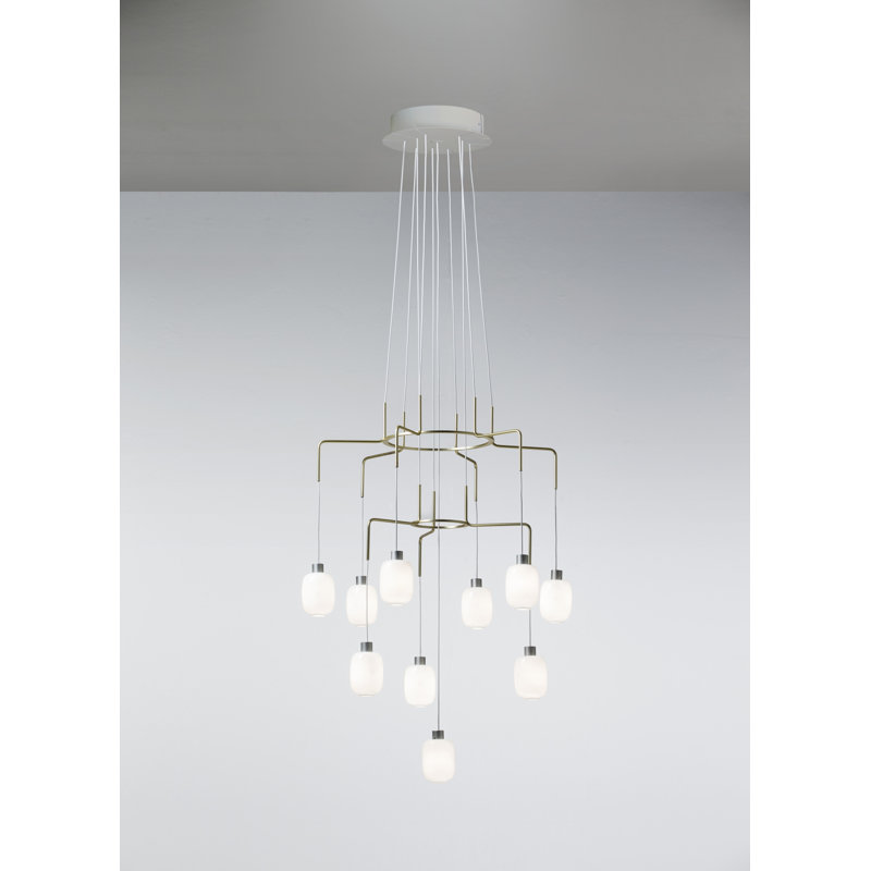 Chan 10 - Light Brass Cluster Pendant
