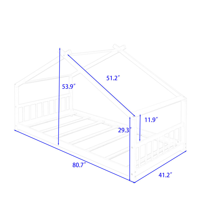 Lit plateforme Bunche, Blanc, Simple