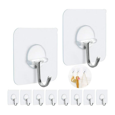 Heavy Duty Adhesive Wall Hooks With 180 Degree Rotation, No Nails Needed, Holds Up To 15Lbs, Ideal For Bathroom, Kitchen, Office, And Outdoor Use
