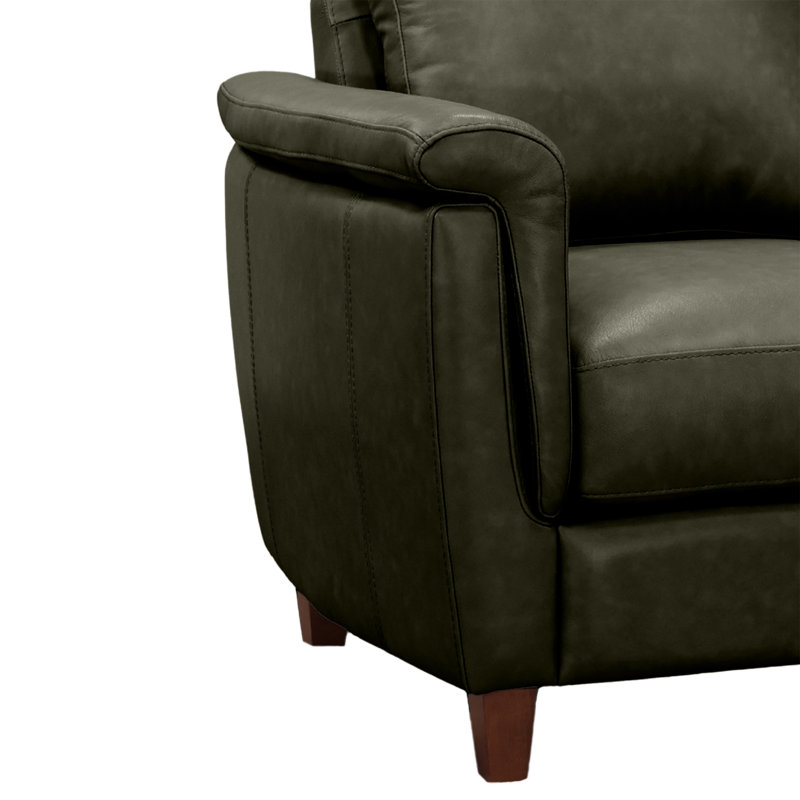 Causeuse en cuir véritable 57 po Rambrij, Gris anthracite