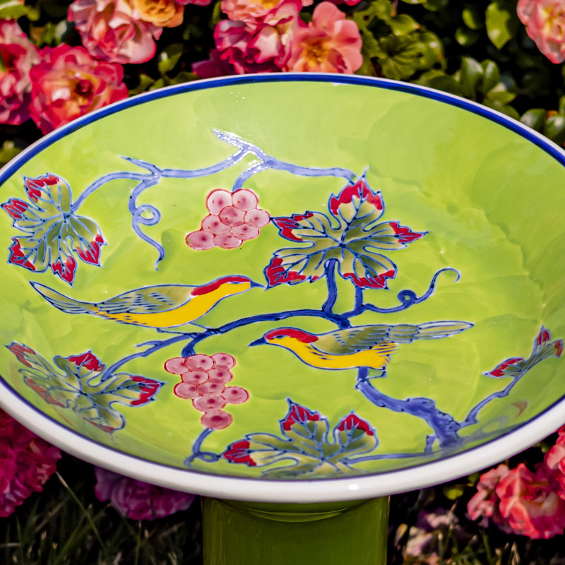 Bikash Ceramic Single Tier Birdbath