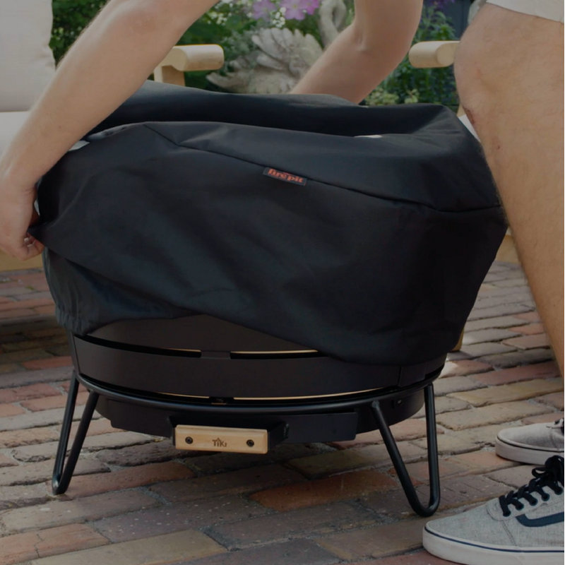 Black 25-Inch Wood Burning Smokeless Patio Fire Pit
