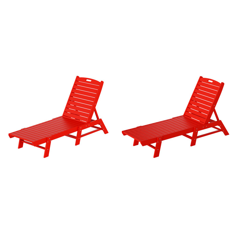Laguna Outdoor Chaise Lounge Set, Red