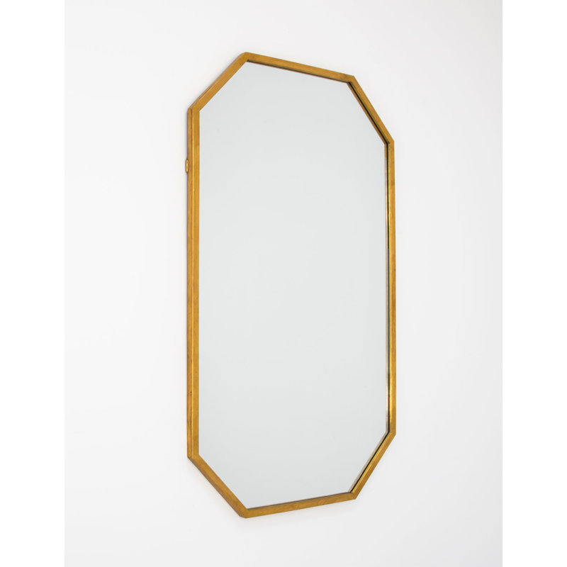 Somo Octagon Metal Wall Mirror, Gold Leaf
