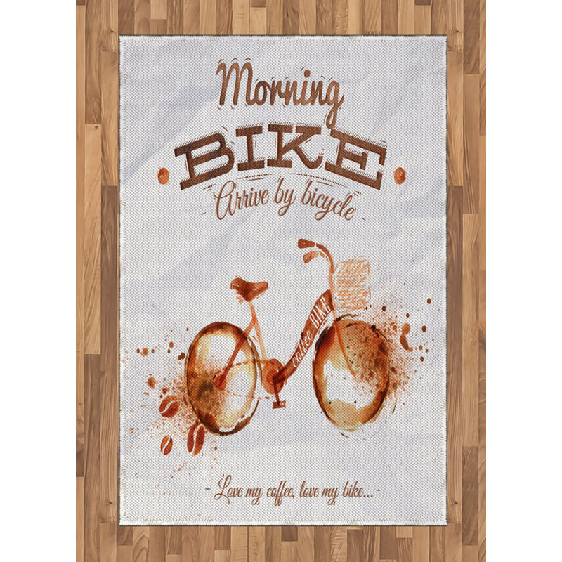 Coffee Art High Density Long Fiber Poly Threads Decorative Area Rug Carpet, Rectangle 4' x 5'8"