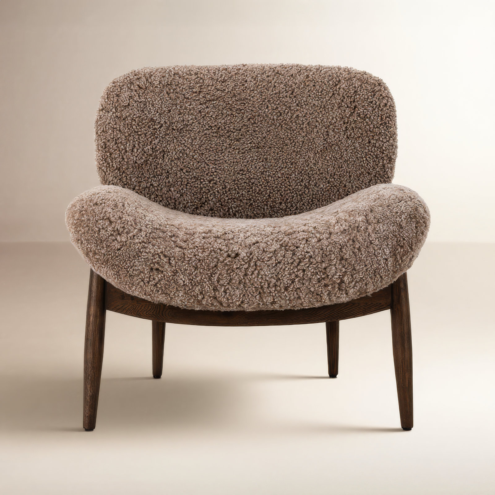 Syracuse Armless Accent Chair, Taupe Shearling, Vintage Ash