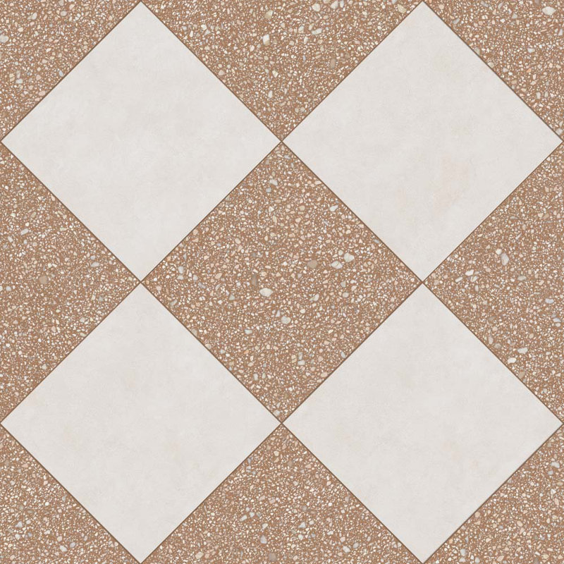 Lithos 12X12 Checkerboard Siena And Marfil, Siena/Marfil