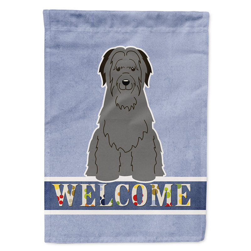 Polyester 2 côtés 40 x 28 po welcome drapeau maison, Berger de Brie noir