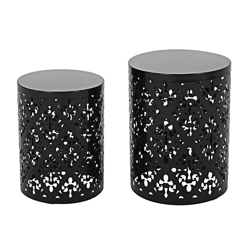 Ensemble de tables d'appoint d'extérieur, Noir