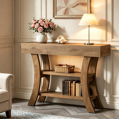 Console 41,5 ", table d'entrée pour canapé avec tablettes de rangement