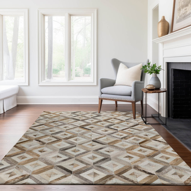 Premium Machine Washable Lewes AMF102 Gray Rug, Rectangle 5' x 7'6"