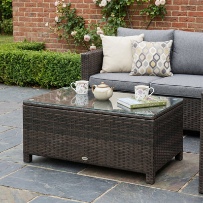 Rectangular Wicker Outdoor Coffee Table , 85cm cm W 50cm cm D