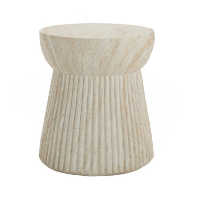Outdoor Travertine Concrete Side Table
