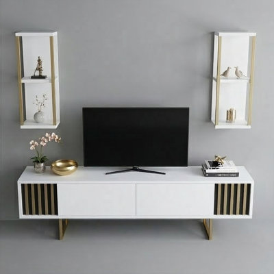 Aurelius 71'' Entertainment Center with 2 Shelves