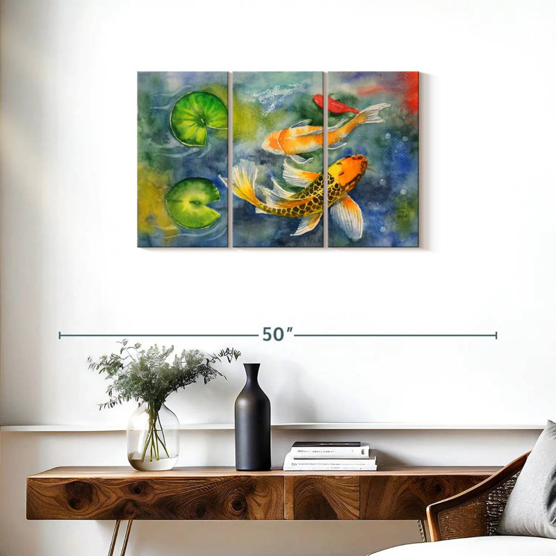 Brampt Pond Of Golden Koi, 20" H x 33" W