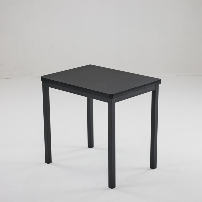Extendable Solid Wood Dining Table, Black