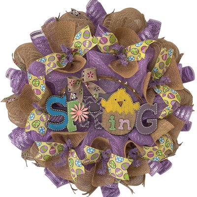 Spring Wreath with Easter Chick