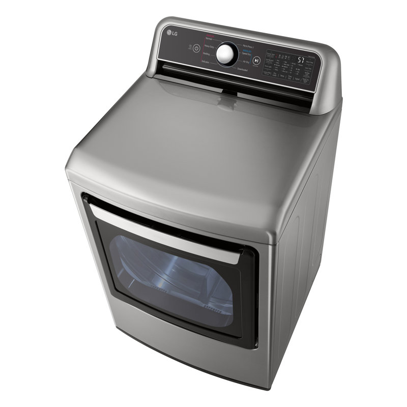 LG 7.3 cu. ft. Ultra Large Capacity Smart Wi-Fi Enabled Rear Control Electric Dryer with Easyload Door, Steel