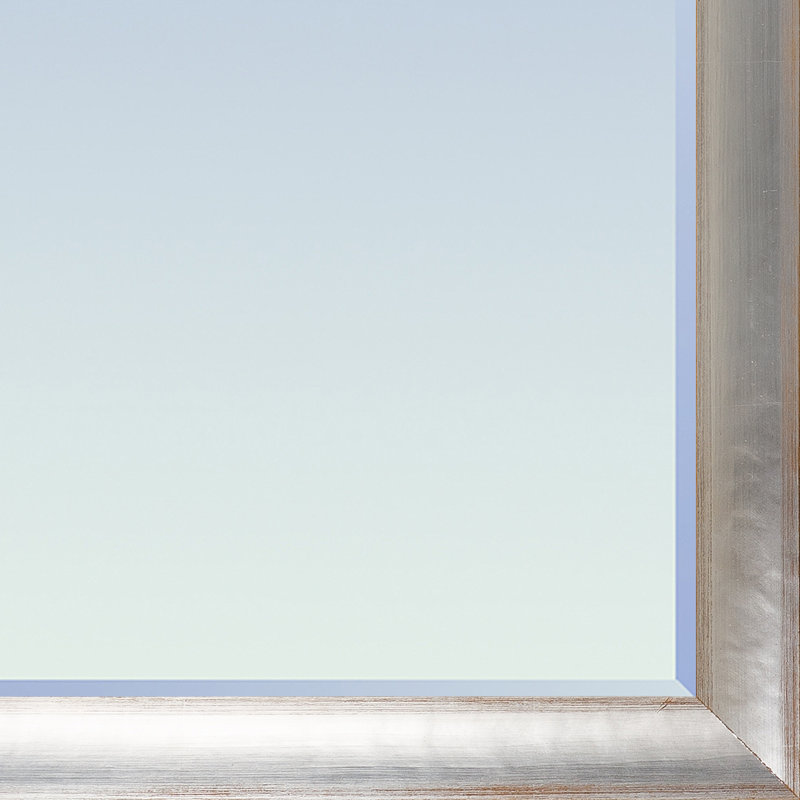 Emeterio Wood Rectangle Wall Mirror, Silver