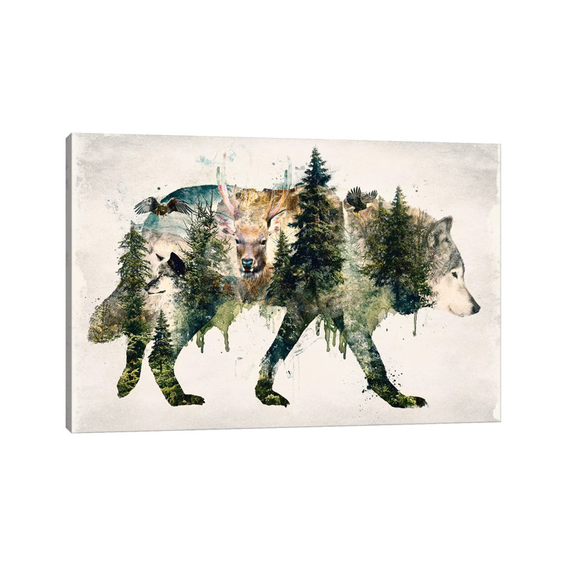 «Walk with Wolves» par Barrett Biggers - impression sur toile tendue, H 8 po x l 12 po x P 0,75 po