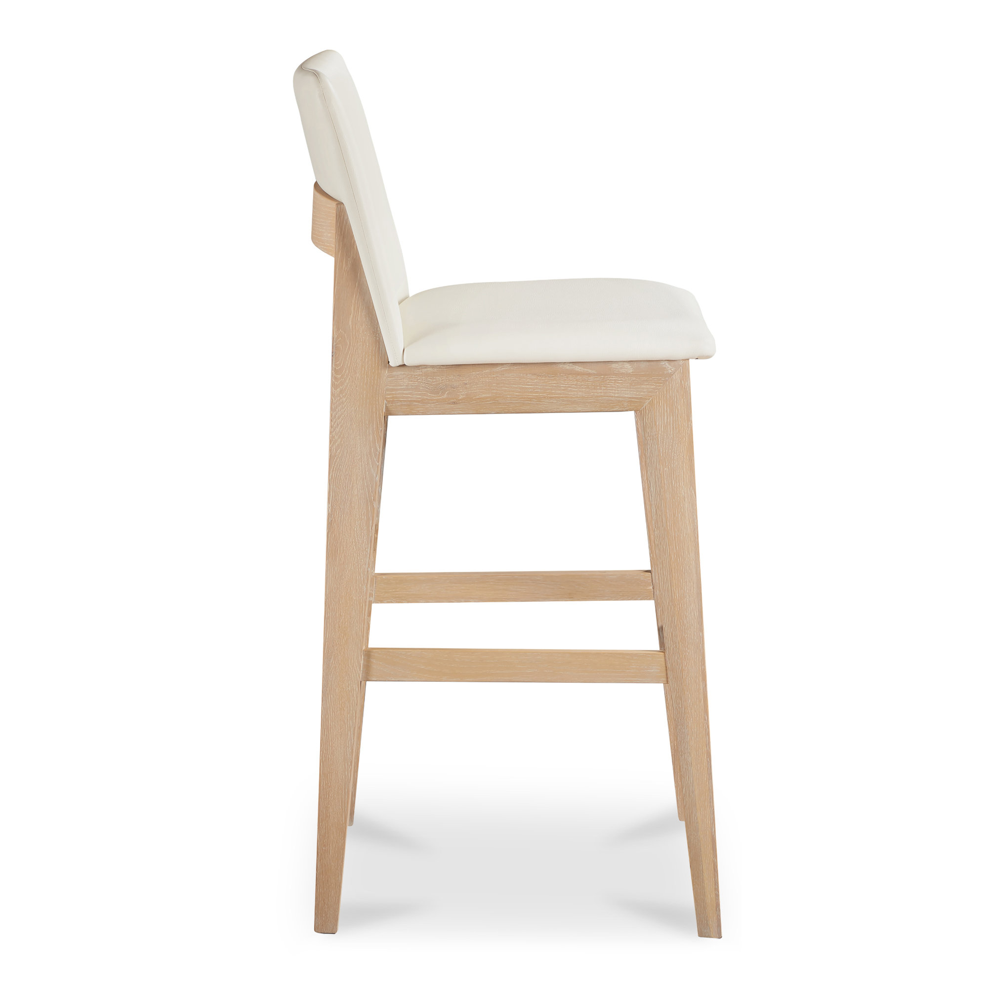 Anrey Counter Stool White PVC, Oak, Bar Stool (30” Seat Height)