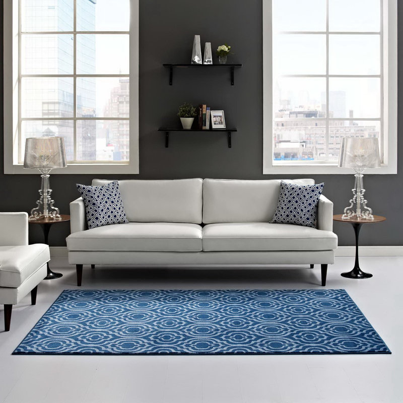 Tapis transitionnel à motif de treillis marocain par Modway, 5 pi x 8 pi