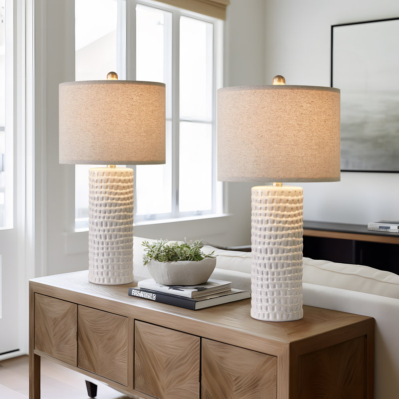 Anazagene Modern Ceramic Table Lamp Set for Home Decor
