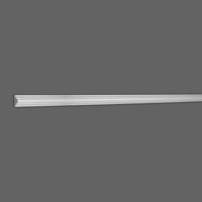 Plastique blanc de 3/8 po d'épaisseur x 7/8 po de largeur x 96 po de longueur, base murale blanche