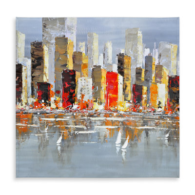 Colorful Buildings Tablecloth | Water Reflection Home Decor