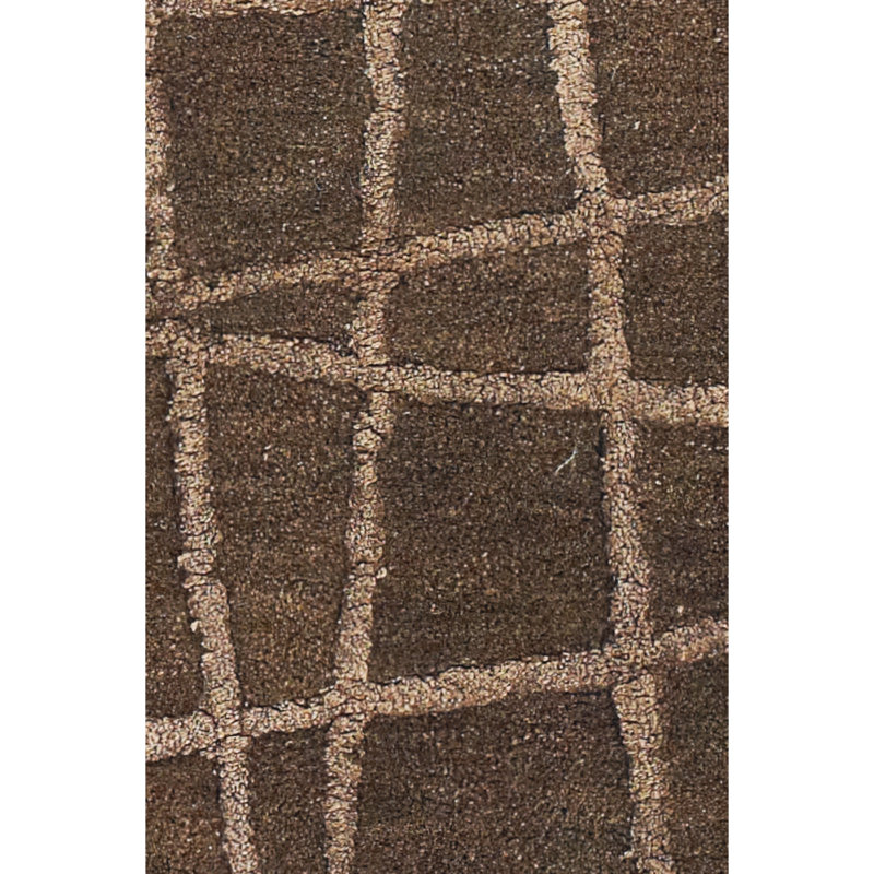 Tapis contemporain brun / brun clair touffeté à la main Oslo, Rectangle 7 pi 9 po x 10 pi 6 po