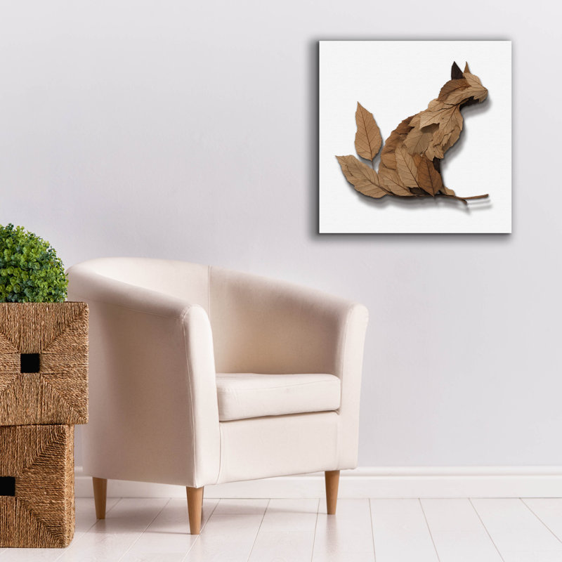 Toile épique Graffiti «Falling Leaves Cat» par Ann Klee, 26 po x 26 po, H 26 po x l 26 po