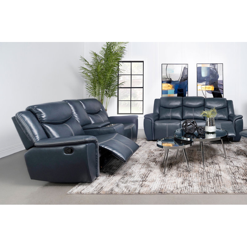 Ensemble de salon en faux cuir Tommee, 2 Pieces: Sofa, Loveseat 