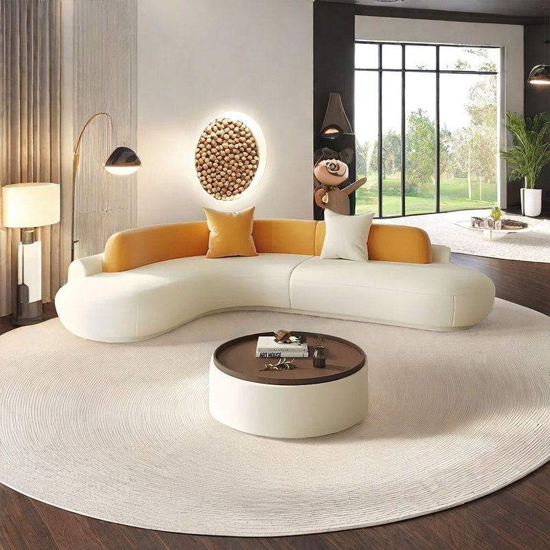 Italian minimalist corner shaped sofa