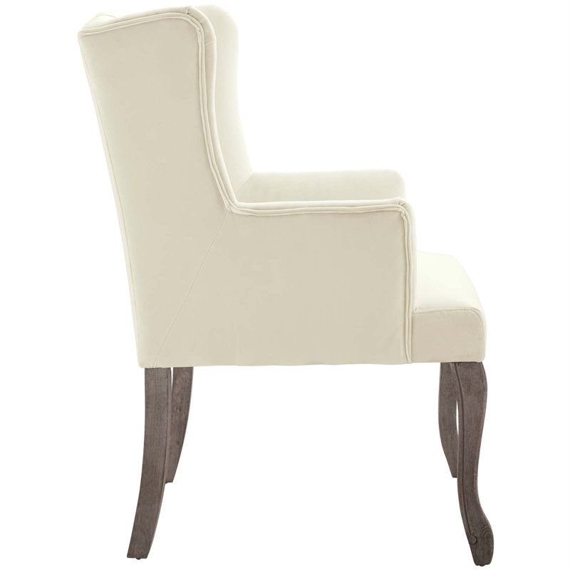 Fauteuil Realm Performance Velvet par Modway, Ivoire