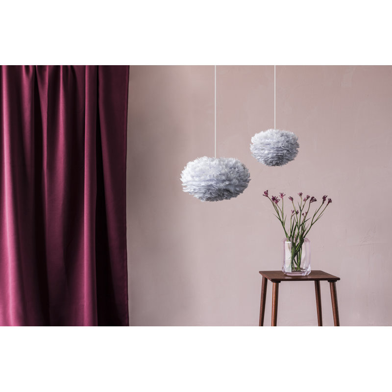Luminaire suspendu à globe unique à 1 lumière, H 11,8 po x l 17,7 po x P 17,7 po, gris, blanc