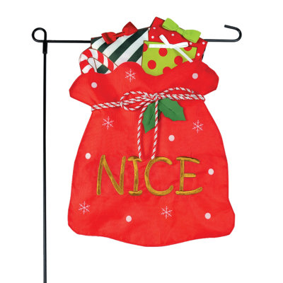 Double Sided 18 in. H x 12.5 in. W Burlap Christmas Garden flag