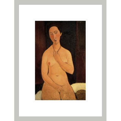«S ampli nu avec collier» par Amedeo Modigliani - estampe numérique encadrée