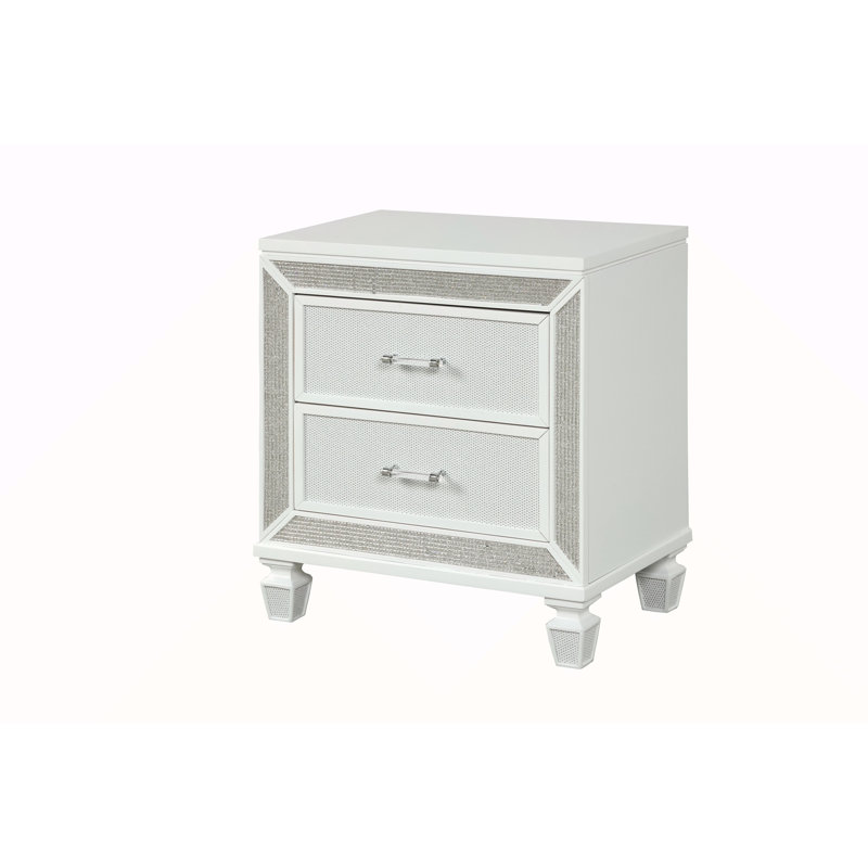 Table de chevet 2 tiroirs Crystal