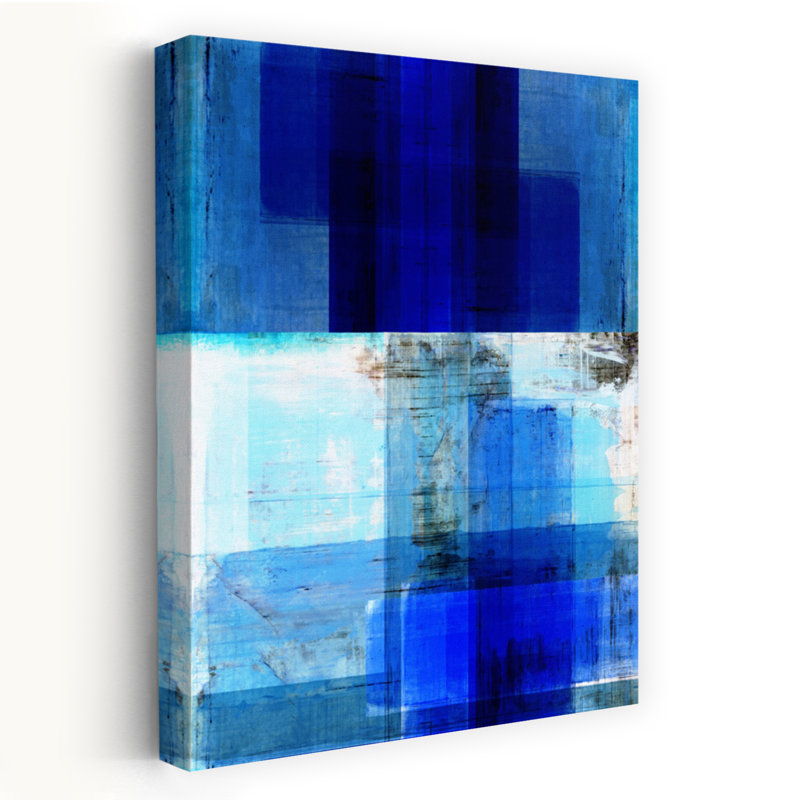 Art contemporain contemporain abstrait géométrique Violet Coastal Landscape Art, H 24 po x l 16 po