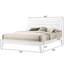 Très grand lit avec finition blanche - forme géométrique et tête de lit légèrement incurvée pour chambre à coucher de style contemporain-1171856456