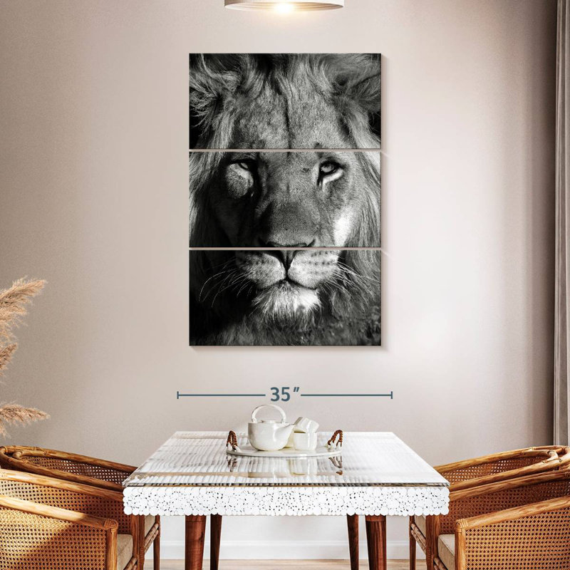 Brampt Monochromatic Lion Head, 32" H x 20" W