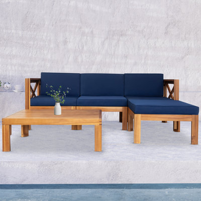 Cythera 71.6'' Wide Patio Sectional with Cushions