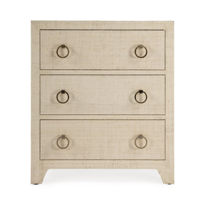 Bar Harbor Raffia 3 Drawer Nightstand